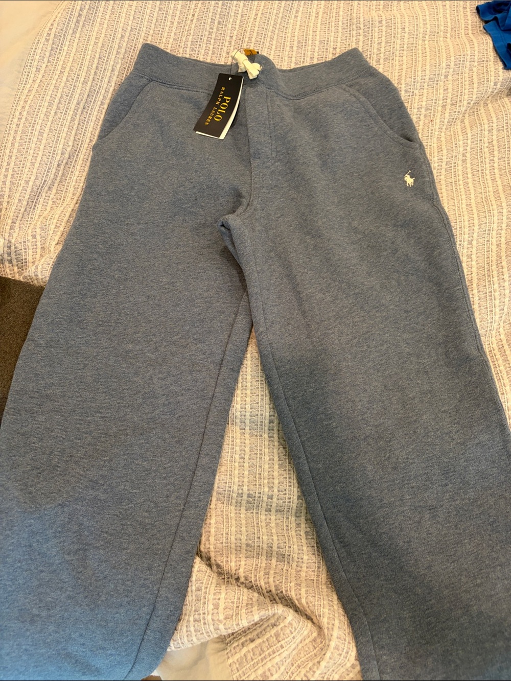 Polo by Ralph Lauren Boys Heather Blue Fleece Joggers